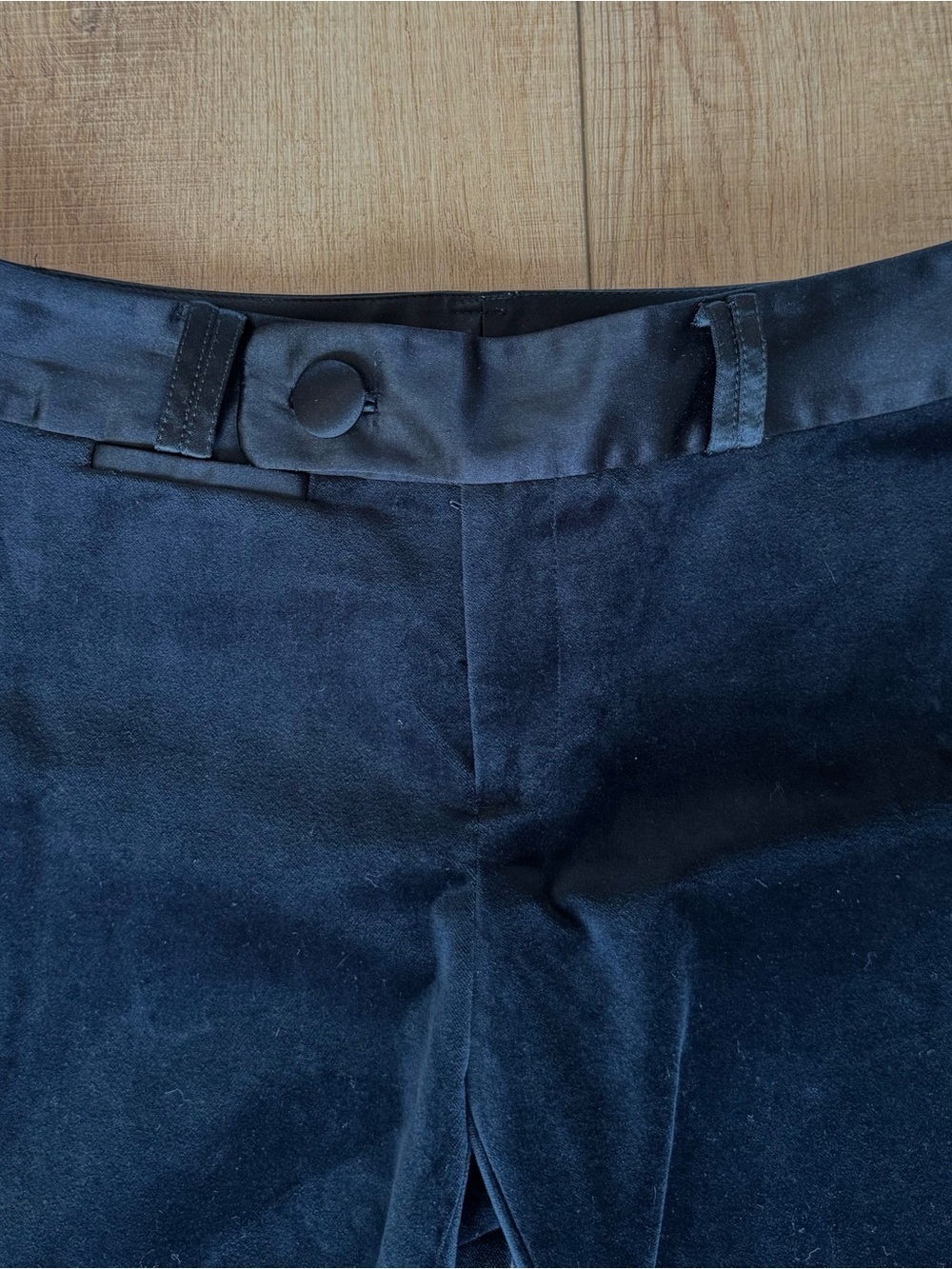 Banana Republic Martin Fit Black Velvet Flare Pants Silk Waist Women’s 6L - Picture 5 of 9